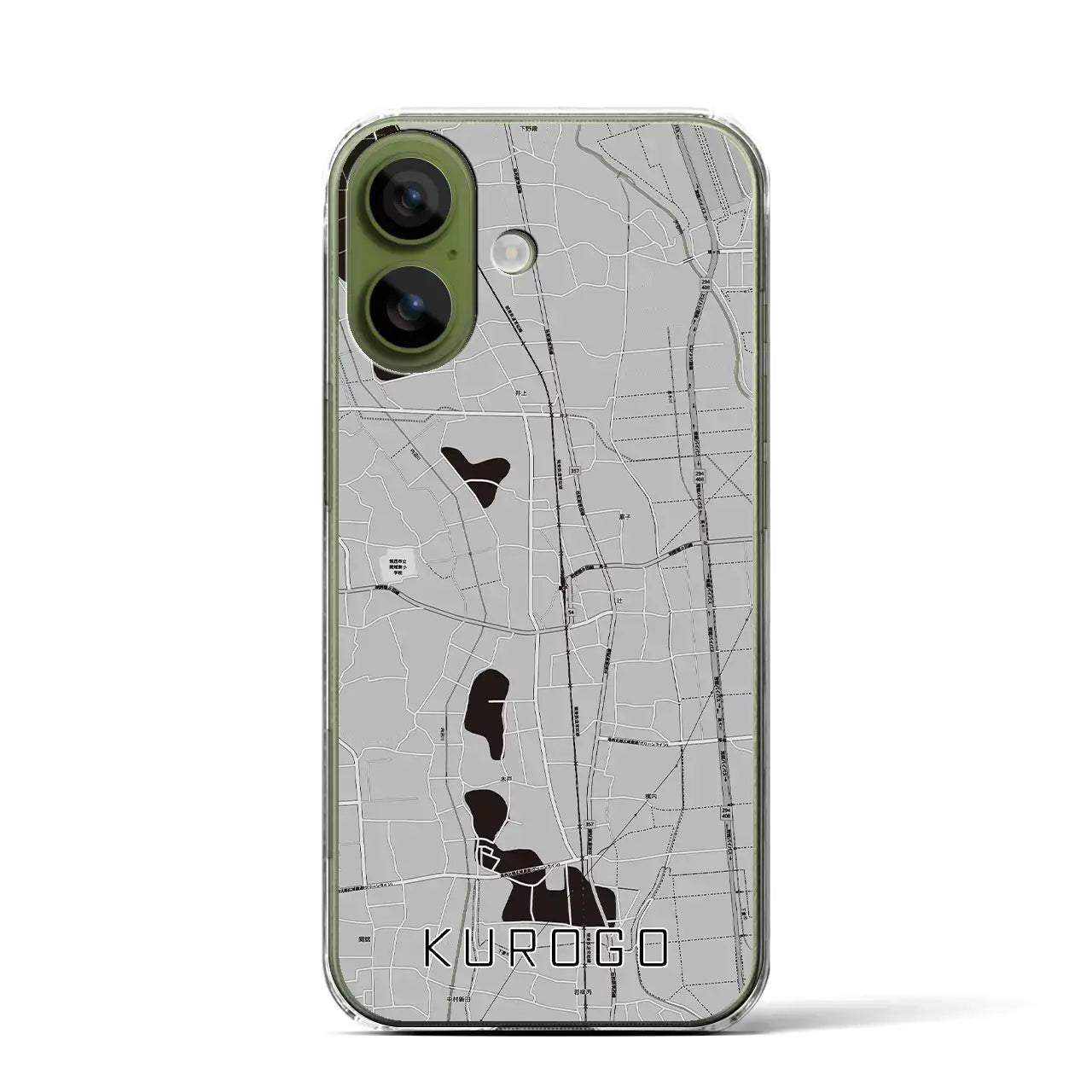 【黒子（茨城県）】地図柄iPhoneケース（クリアタイプ）