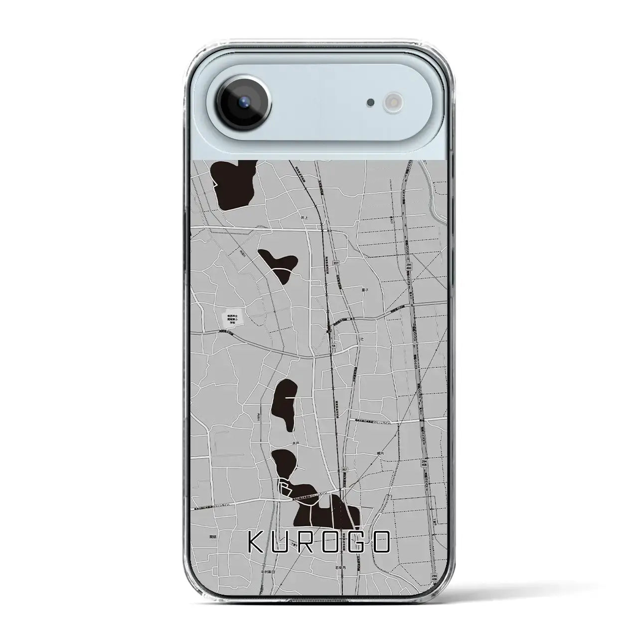 【黒子（茨城県）】地図柄iPhoneケース（クリアタイプ）モノトーン・iPhone 17 Pro Max 用