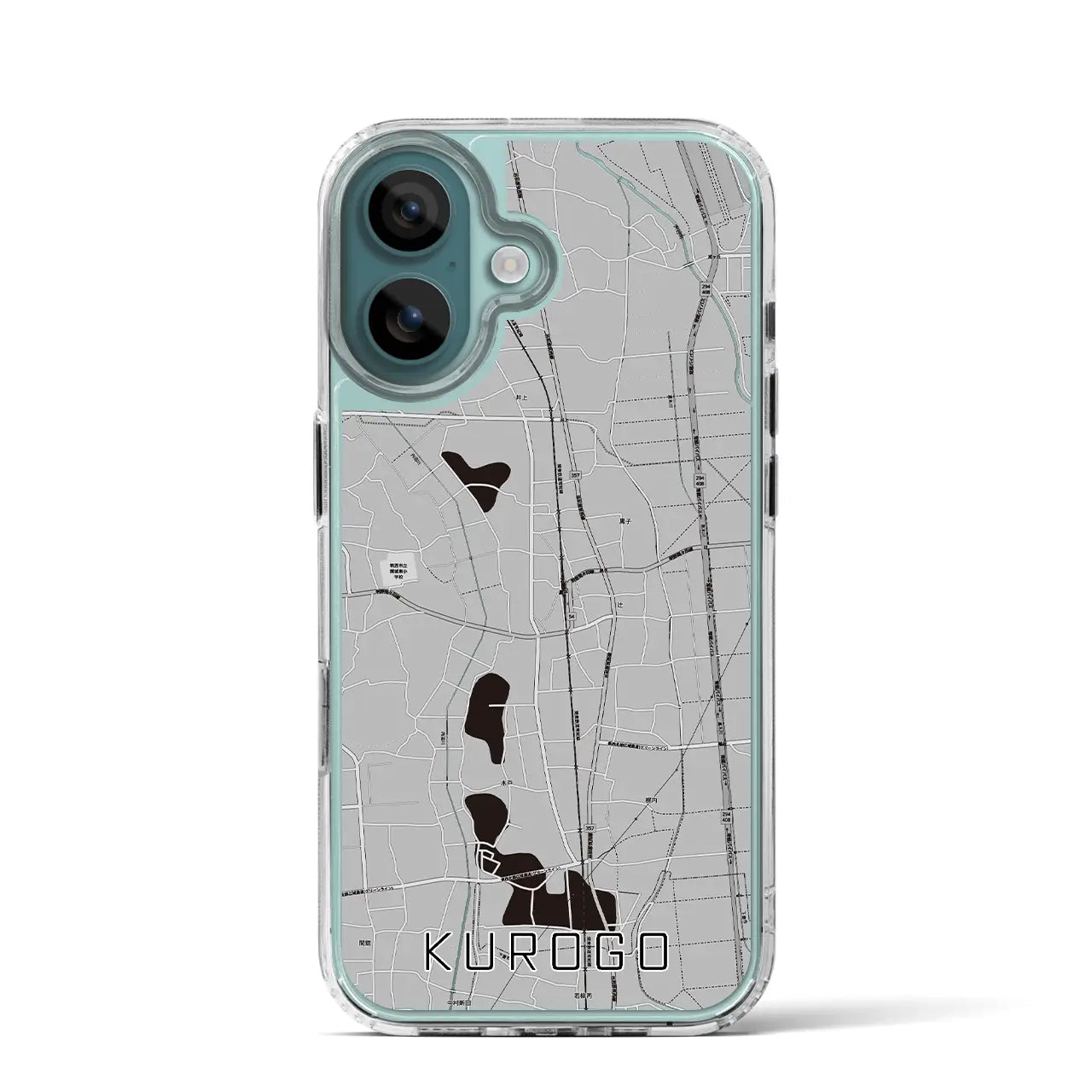 【黒子（茨城県）】地図柄iPhoneケース（MagSafeタイプ）モノトーン・iPhone 16 Pro 用