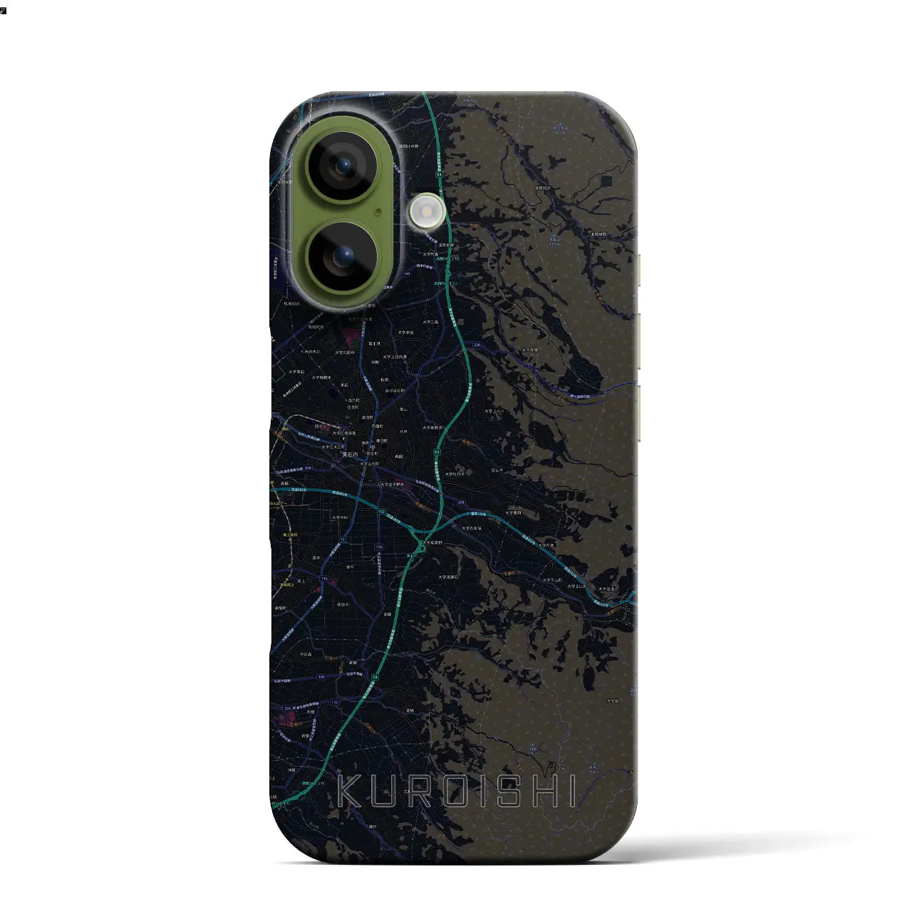 【黒石（青森県）】地図柄iPhoneケース（バックカバータイプ）