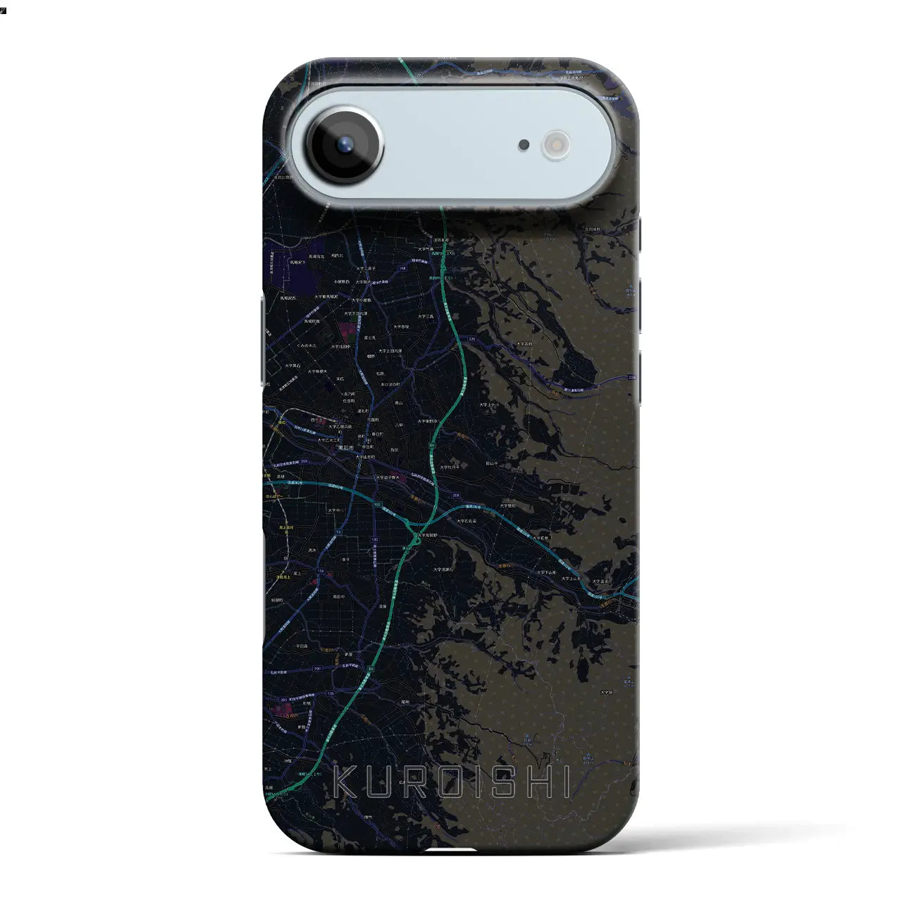 【黒石（青森県）】地図柄iPhoneケース（バックカバータイプ）