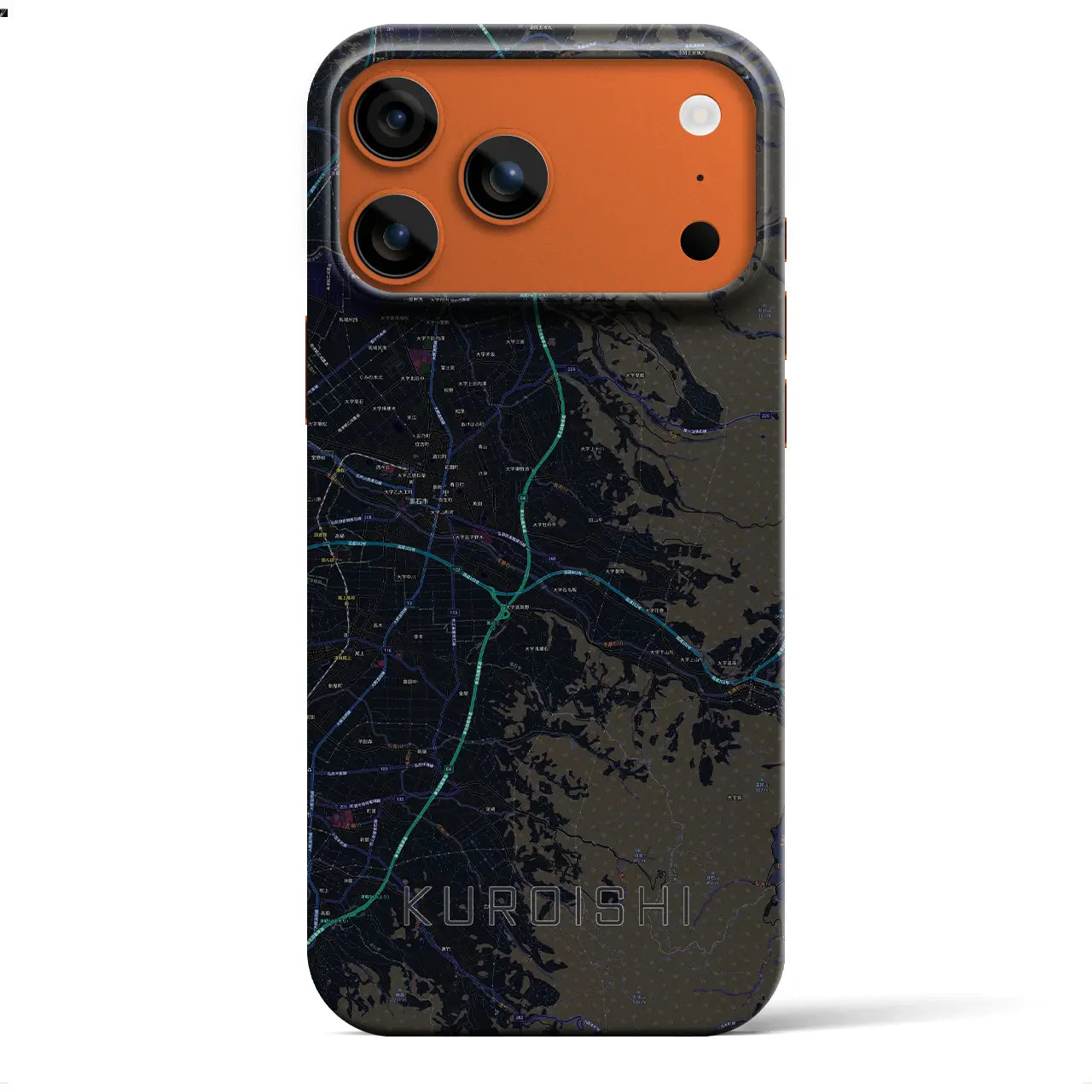 【黒石（青森県）】地図柄iPhoneケース（バックカバータイプ）