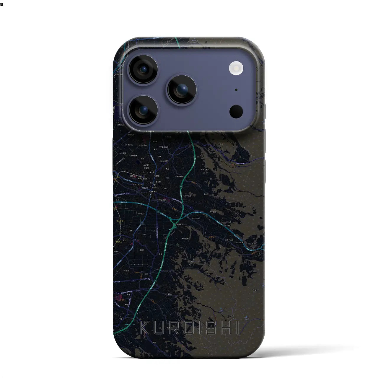 【黒石（青森県）】地図柄iPhoneケース（バックカバータイプ）