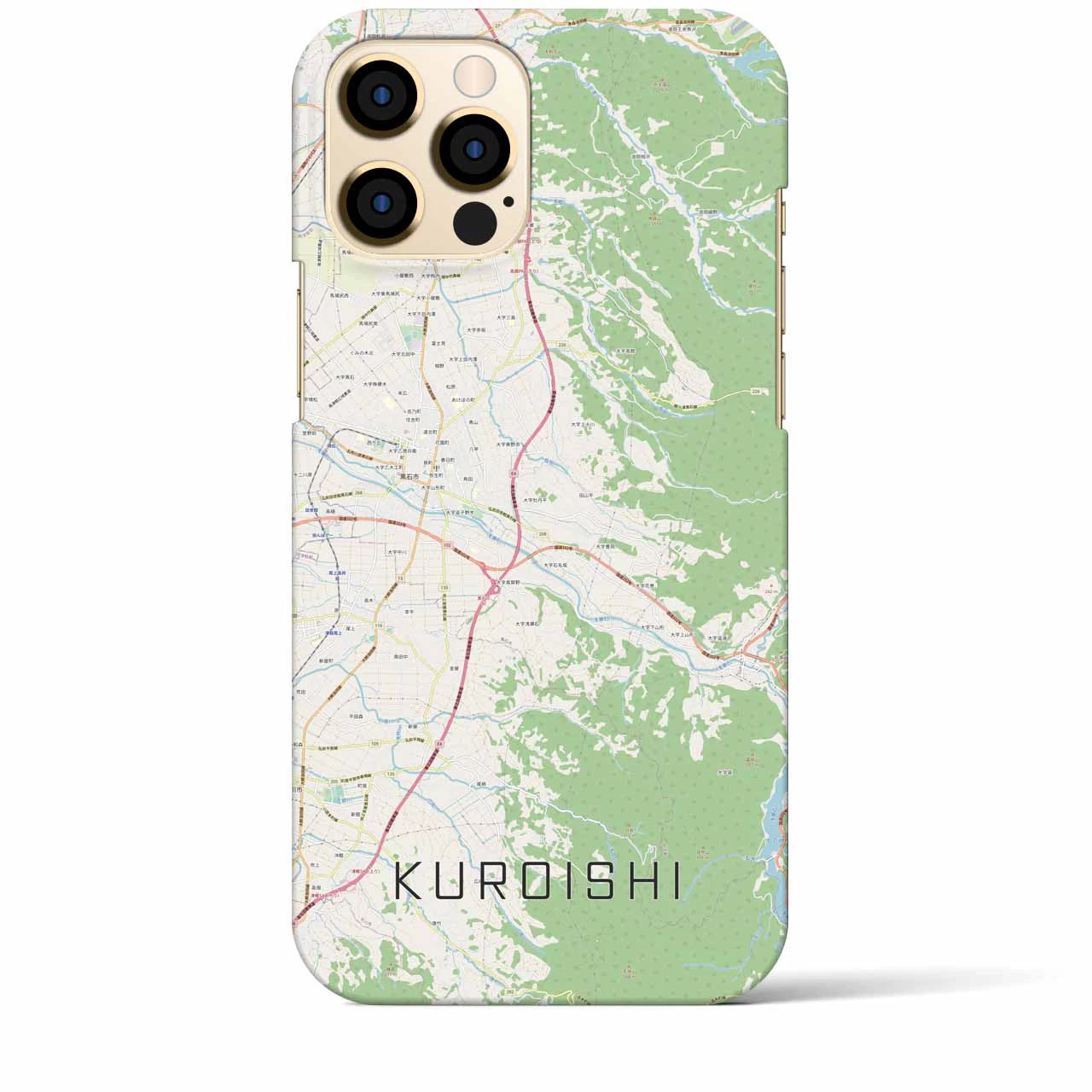 【黒石（青森県）】地図柄iPhoneケース（バックカバータイプ）