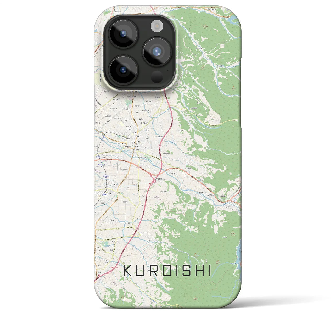 【黒石（青森県）】地図柄iPhoneケース（バックカバータイプ）