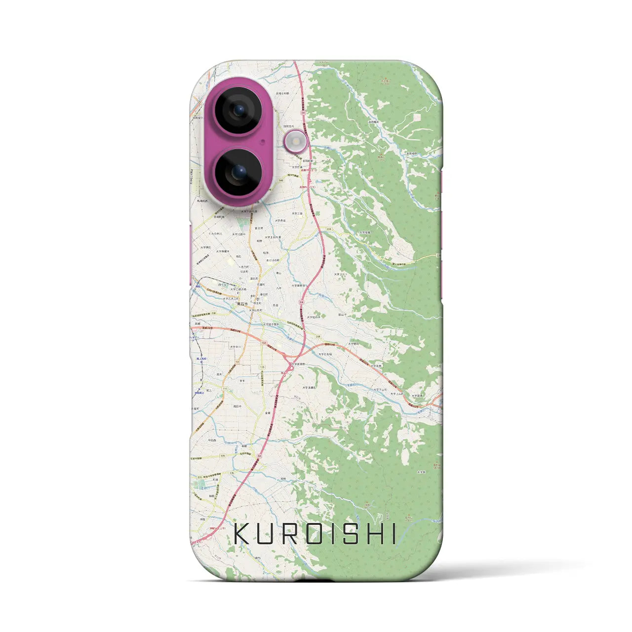 【黒石（青森県）】地図柄iPhoneケース（バックカバータイプ）