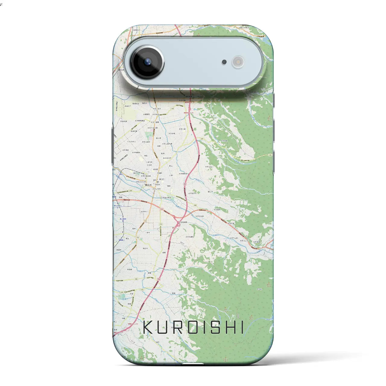 【黒石（青森県）】地図柄iPhoneケース（バックカバータイプ）