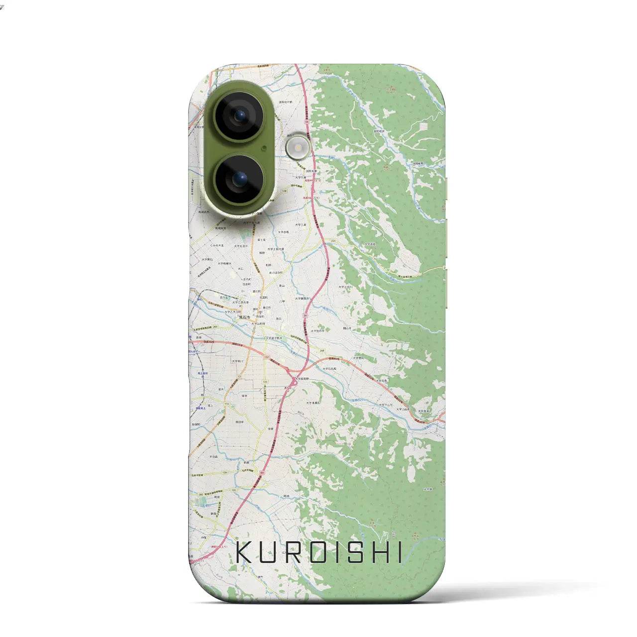 【黒石（青森県）】地図柄iPhoneケース（バックカバータイプ）