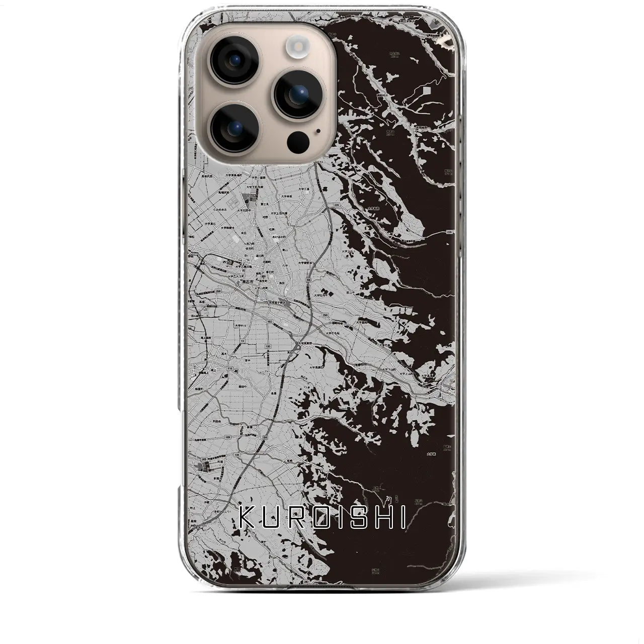 【黒石（青森県）】地図柄iPhoneケース（クリアタイプ）