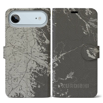 【黒石（青森県）】地図柄iPhoneケース（手帳タイプ）