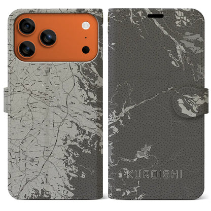 【黒石（青森県）】地図柄iPhoneケース（手帳タイプ）