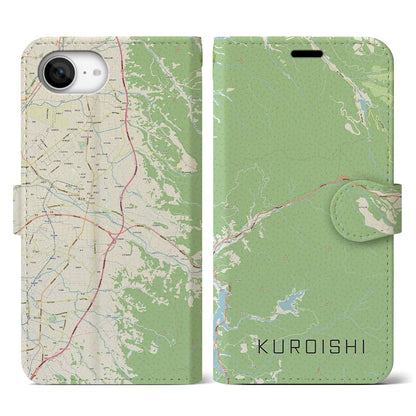 【黒石（青森県）】地図柄iPhoneケース（手帳タイプ）