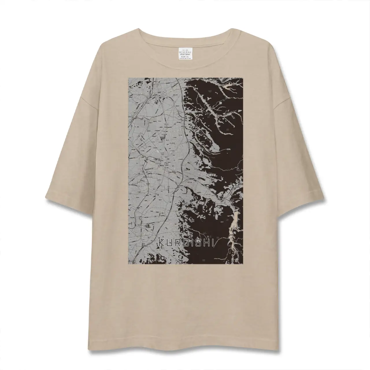 【黒石（青森県）】地図柄ビッグシルエットTシャツ
