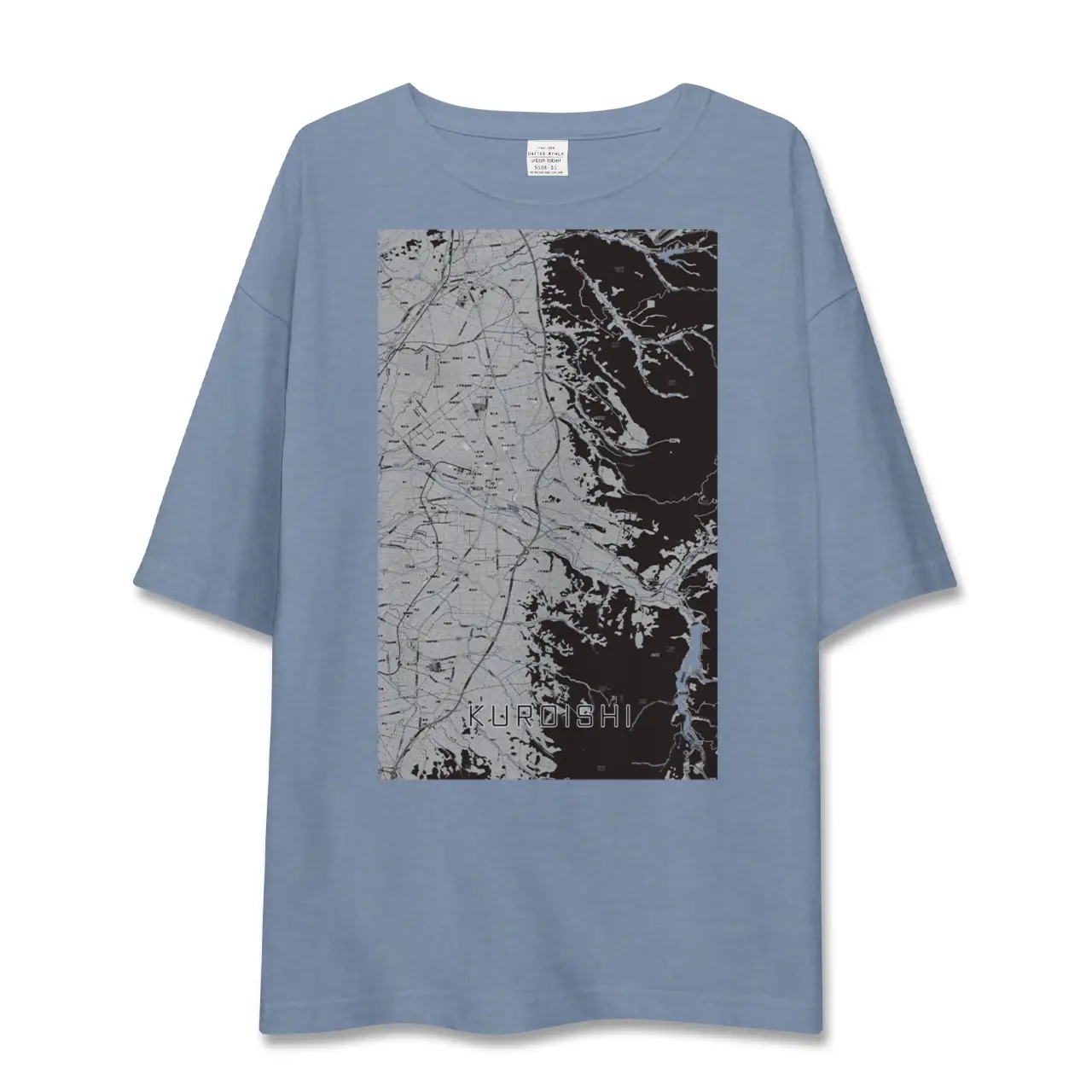 【黒石（青森県）】地図柄ビッグシルエットTシャツ