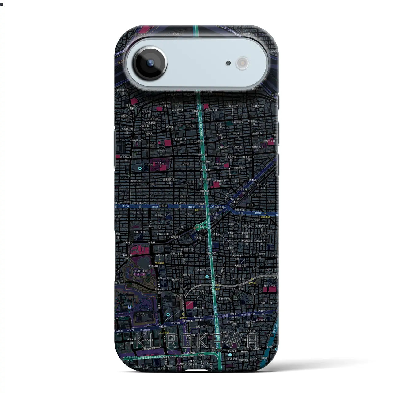 【黒川（愛知県）】地図柄iPhoneケース（バックカバータイプ）