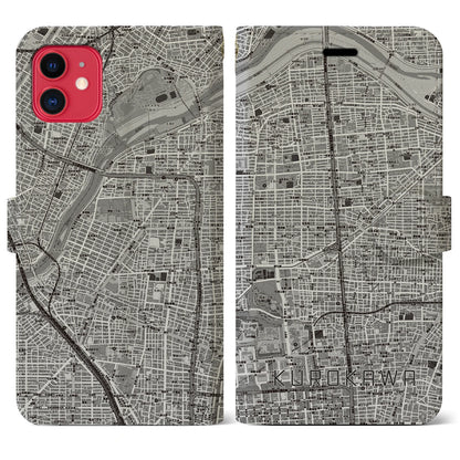 【黒川（愛知県）】地図柄iPhoneケース（手帳タイプ）