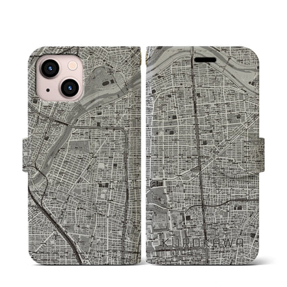 【黒川（愛知県）】地図柄iPhoneケース（手帳タイプ）