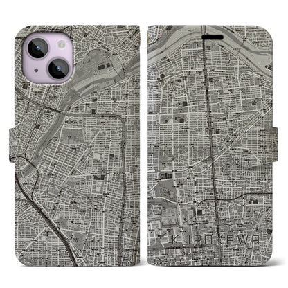 【黒川（愛知県）】地図柄iPhoneケース（手帳タイプ）