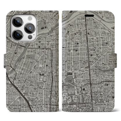 【黒川（愛知県）】地図柄iPhoneケース（手帳タイプ）