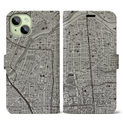 【黒川（愛知県）】地図柄iPhoneケース（手帳タイプ）