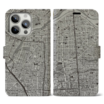 【黒川（愛知県）】地図柄iPhoneケース（手帳タイプ）