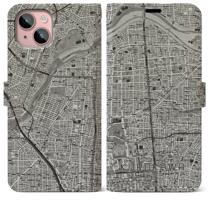 【黒川（愛知県）】地図柄iPhoneケース（手帳タイプ）