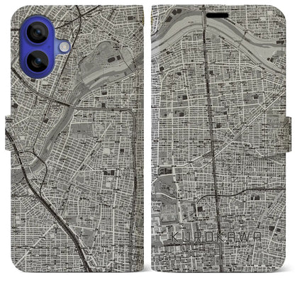 【黒川（愛知県）】地図柄iPhoneケース（手帳タイプ）