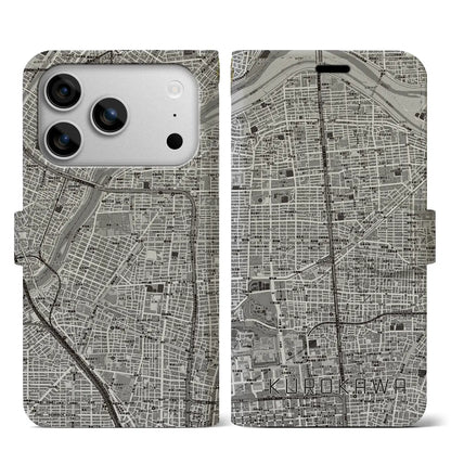 【黒川（愛知県）】地図柄iPhoneケース（手帳タイプ）