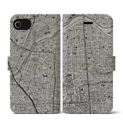 【黒川（愛知県）】地図柄iPhoneケース（手帳タイプ）