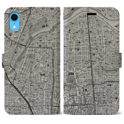 【黒川（愛知県）】地図柄iPhoneケース（手帳タイプ）