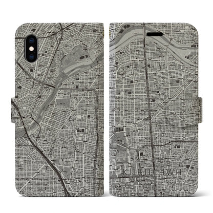 【黒川（愛知県）】地図柄iPhoneケース（手帳タイプ）