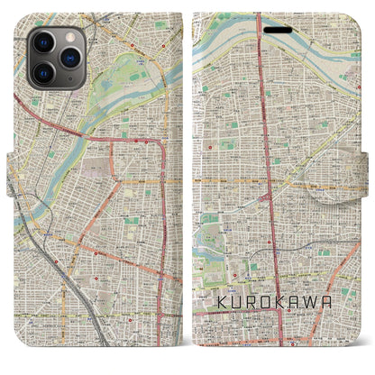 【黒川（愛知県）】地図柄iPhoneケース（手帳タイプ）