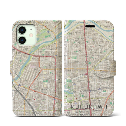 【黒川（愛知県）】地図柄iPhoneケース（手帳タイプ）