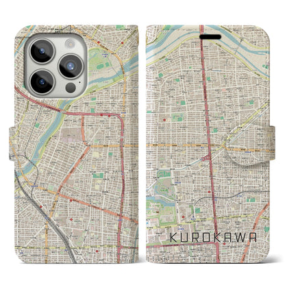 【黒川（愛知県）】地図柄iPhoneケース（手帳タイプ）