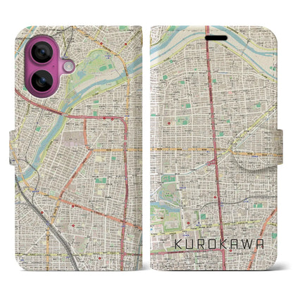 【黒川（愛知県）】地図柄iPhoneケース（手帳タイプ）