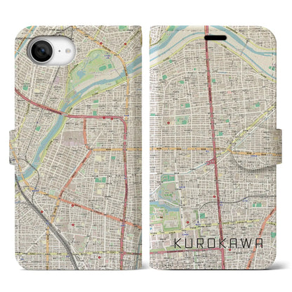 【黒川（愛知県）】地図柄iPhoneケース（手帳タイプ）