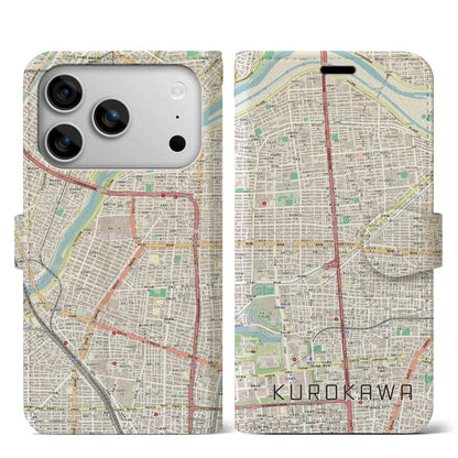 【黒川（愛知県）】地図柄iPhoneケース（手帳タイプ）