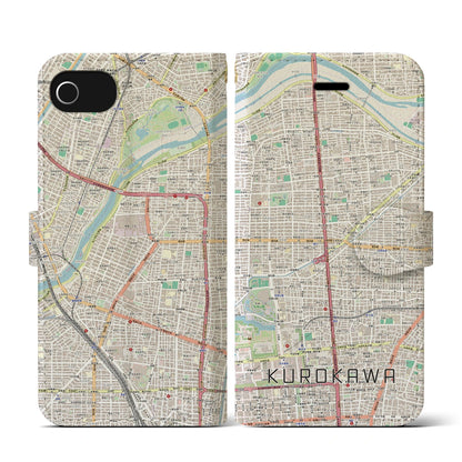 【黒川（愛知県）】地図柄iPhoneケース（手帳タイプ）