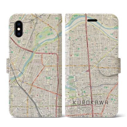 【黒川（愛知県）】地図柄iPhoneケース（手帳タイプ）