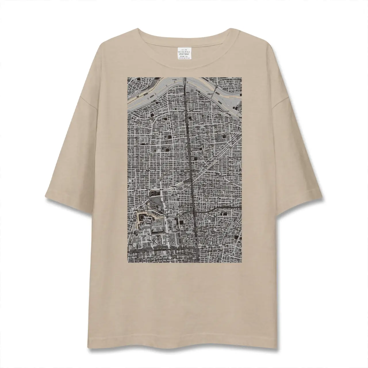 【黒川（愛知県）】地図柄ビッグシルエットTシャツ