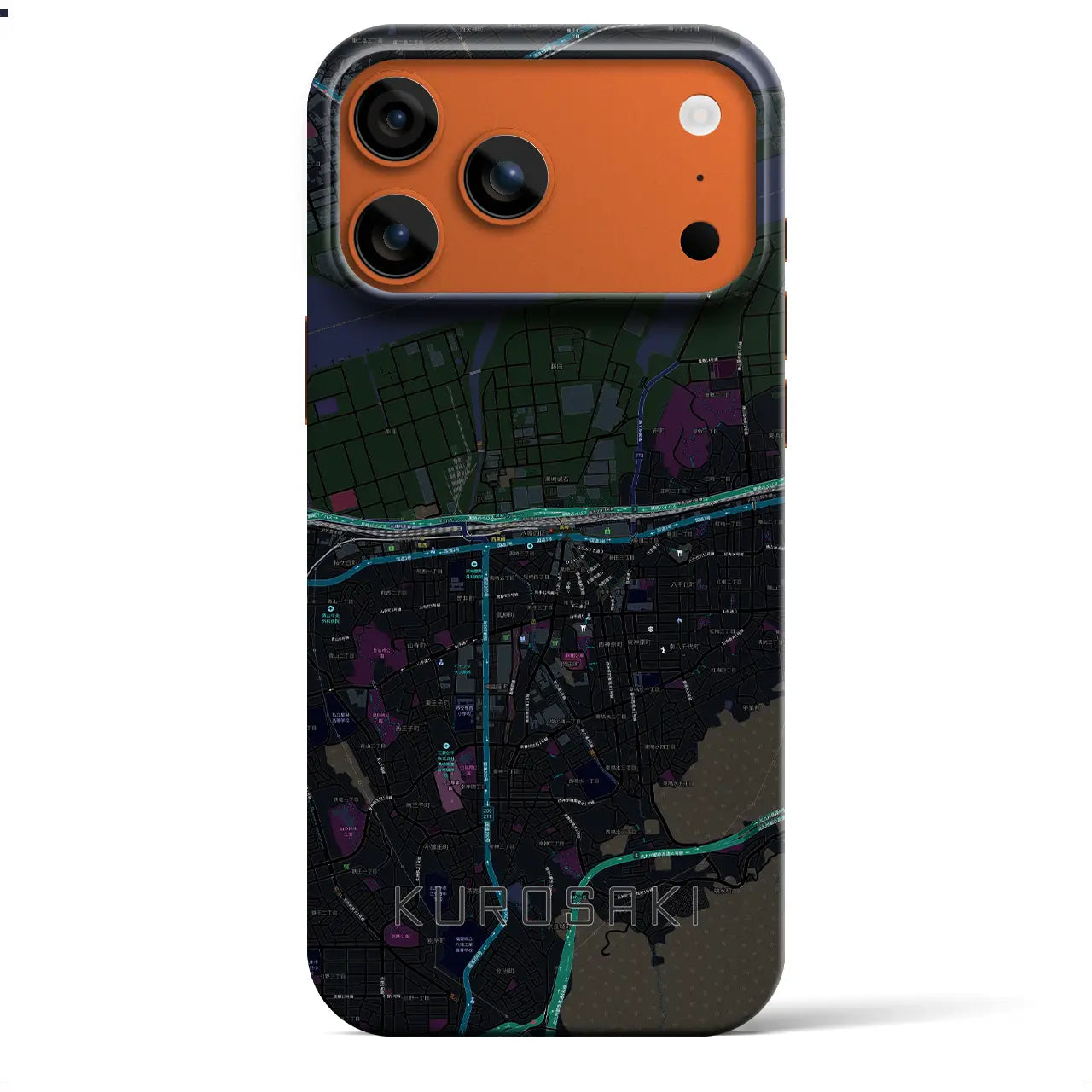 【黒崎（福岡県）】地図柄iPhoneケース（バックカバータイプ）