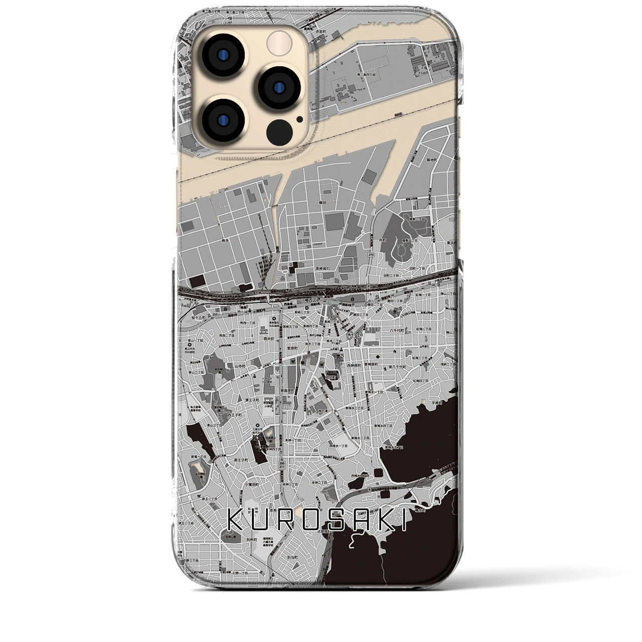 【黒崎（福岡県）】地図柄iPhoneケース（クリアタイプ）