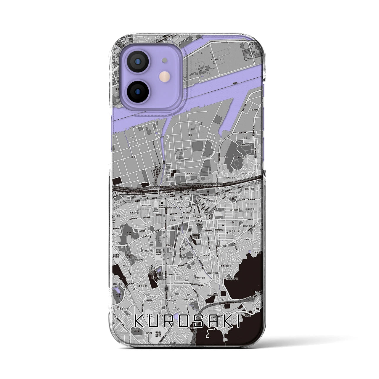 【黒崎（福岡県）】地図柄iPhoneケース（クリアタイプ）