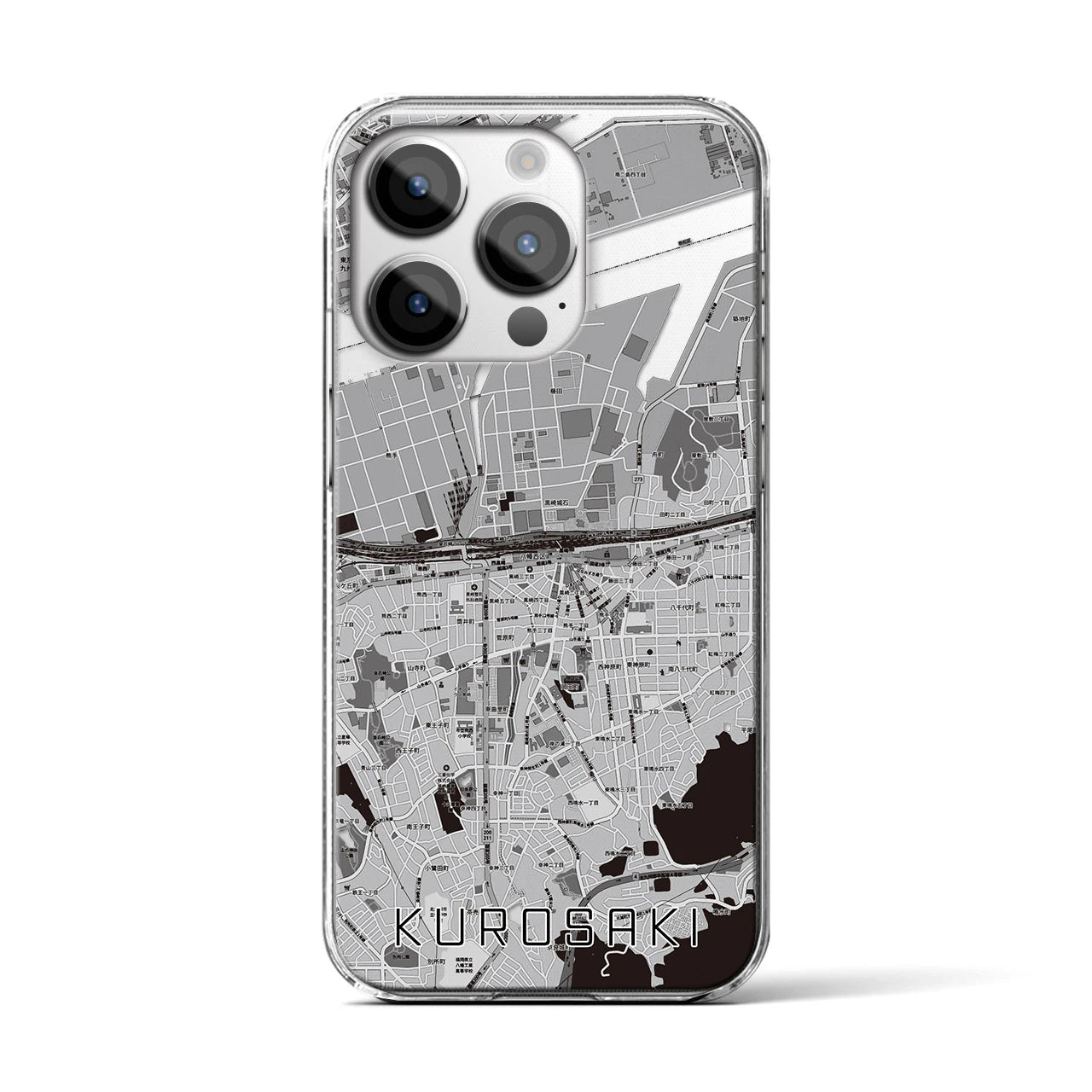 【黒崎（福岡県）】地図柄iPhoneケース（クリアタイプ）