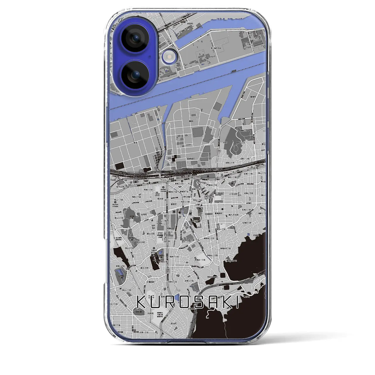 【黒崎（福岡県）】地図柄iPhoneケース（クリアタイプ）