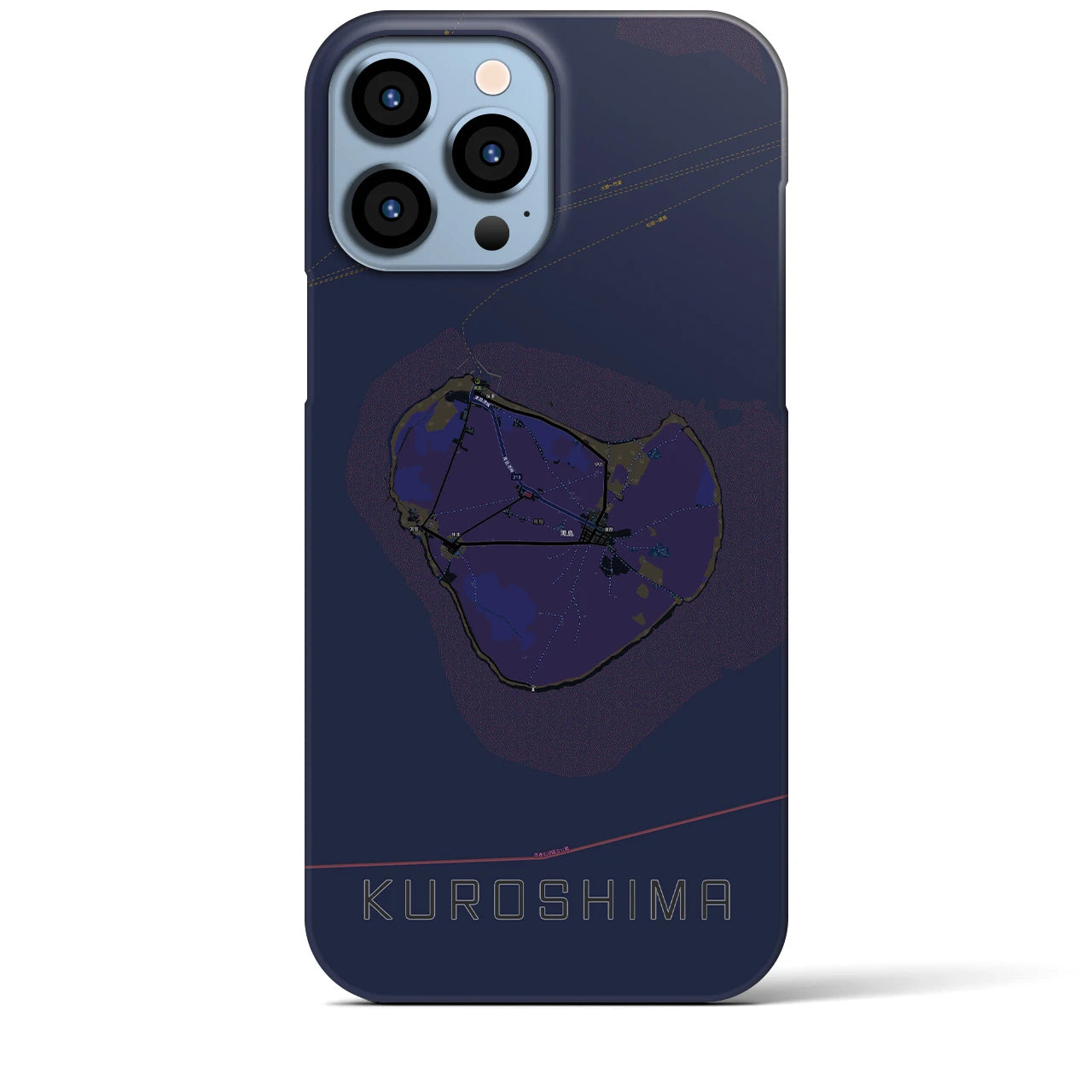 【黒島（沖縄県）】地図柄iPhoneケース（バックカバータイプ）