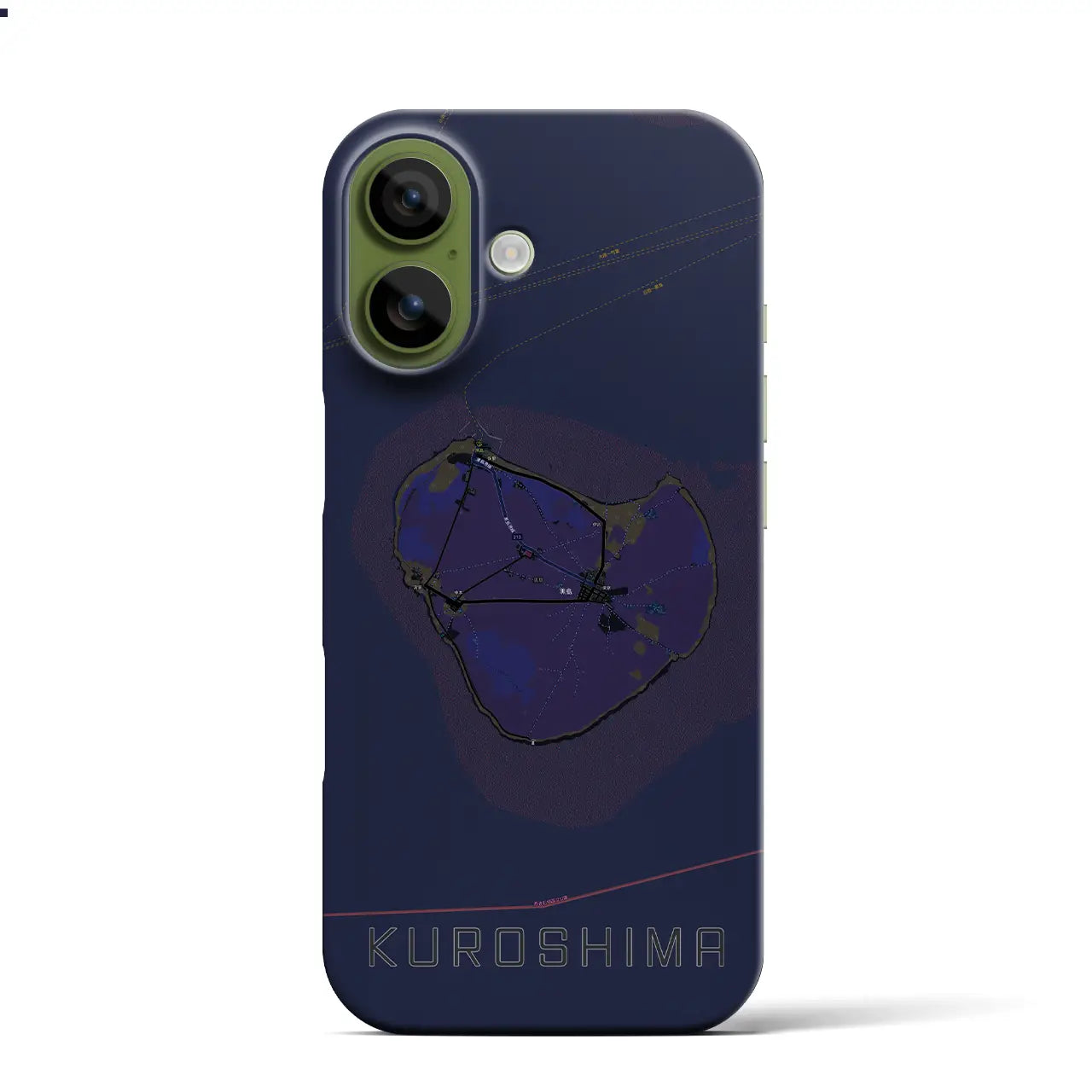 【黒島（沖縄県）】地図柄iPhoneケース（バックカバータイプ）