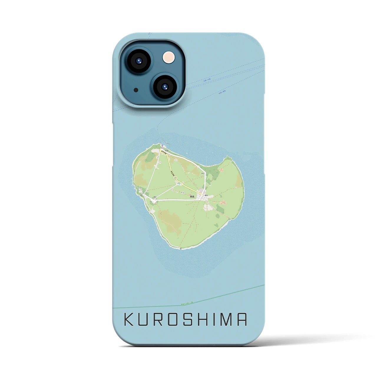 【黒島（沖縄県）】地図柄iPhoneケース（バックカバータイプ）