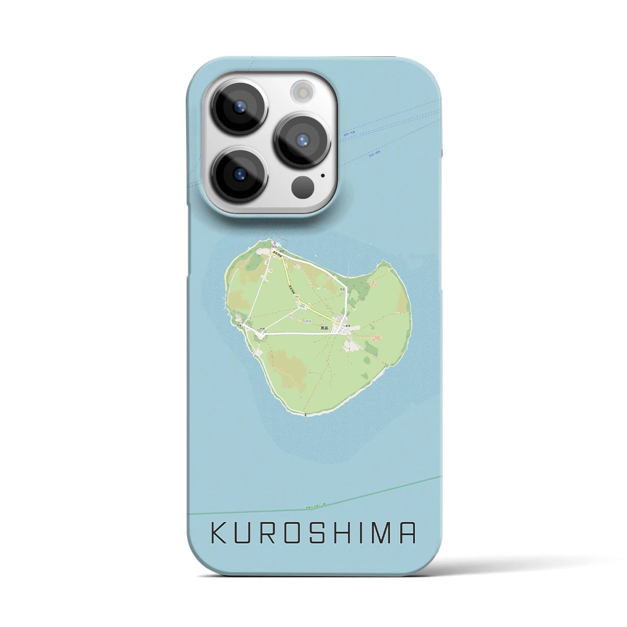 【黒島（沖縄県）】地図柄iPhoneケース（バックカバータイプ）