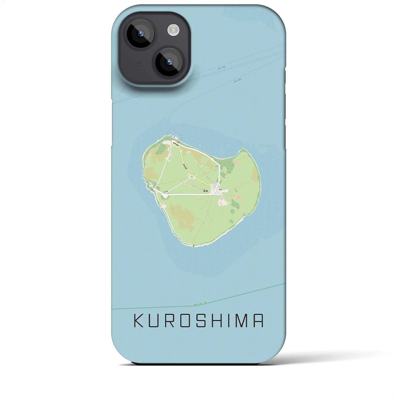 【黒島（沖縄県）】地図柄iPhoneケース（バックカバータイプ）